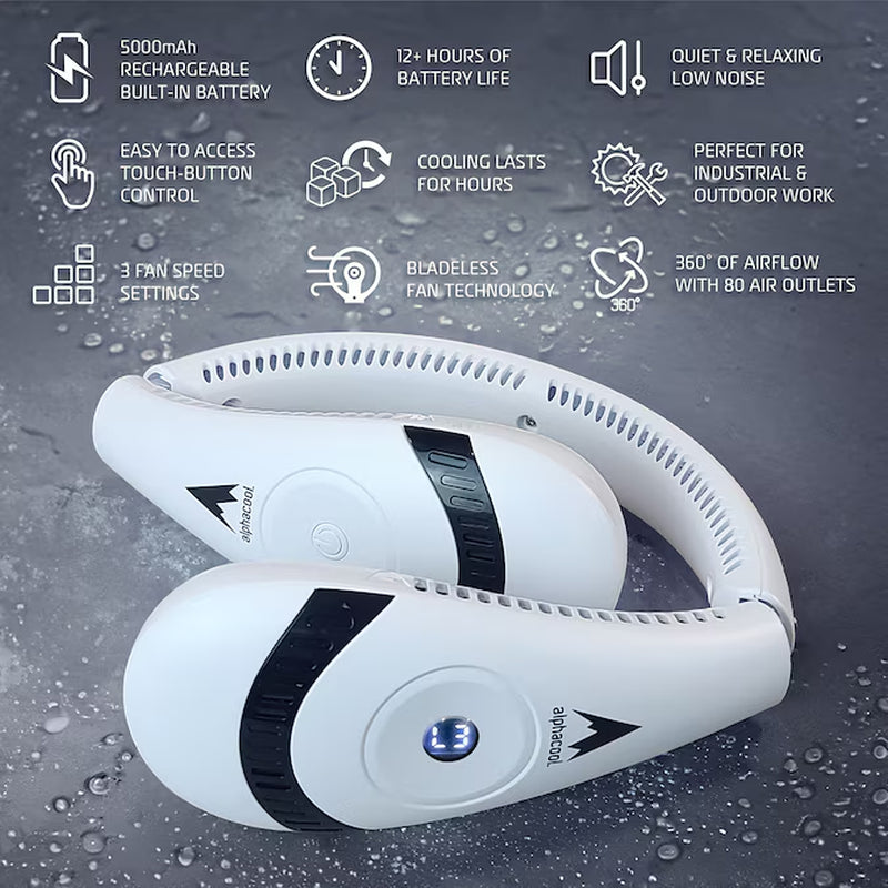 1-In 5 -Volt 3 -Speed Indoor/Outdoor White Personal Fan Battery Included Charger Included